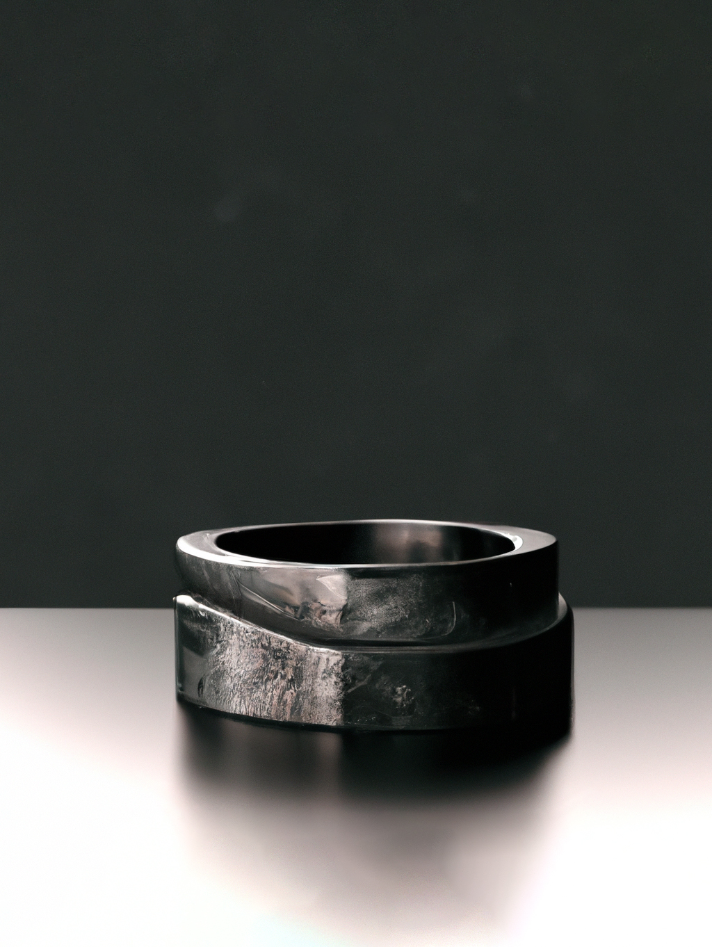 Silberner Ring mit rauer Oberfläche