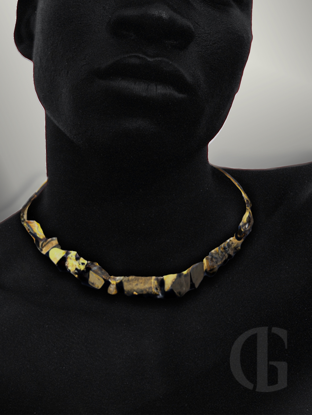 Silberner Ring mit Lavagestein Oberfläche